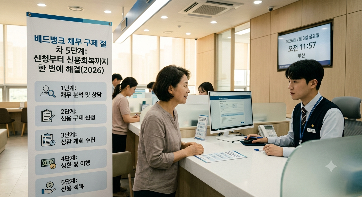 배드뱅크 채무 구제 절차 5단계, 신청부터 신용회복까지 한 번에 해결(2026)