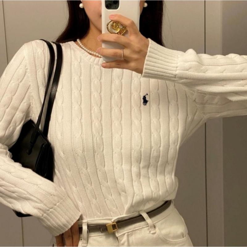 폴로 랄프 로렌 니트 여성 케이블 꽈배기 스웨터