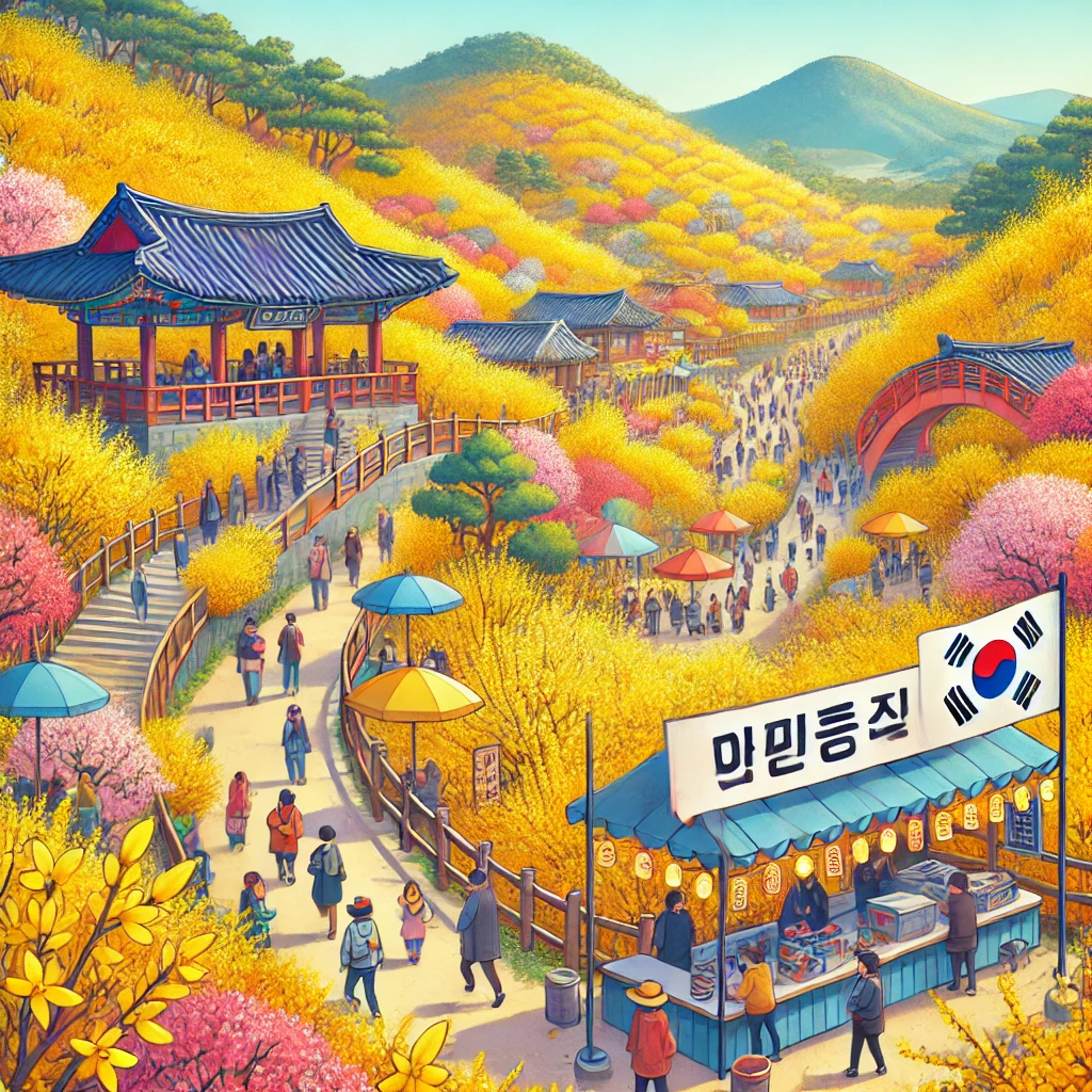 응봉산 개나리 축제 이미지