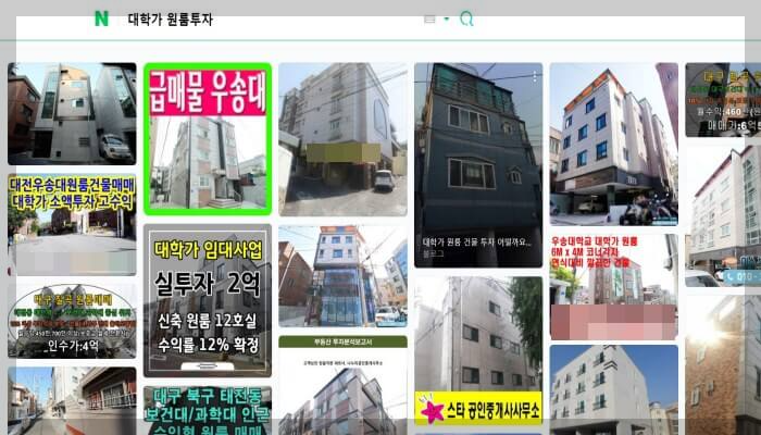 포털사이트 대학가 원룸투자 검색 이미지 (출처: 네이버)