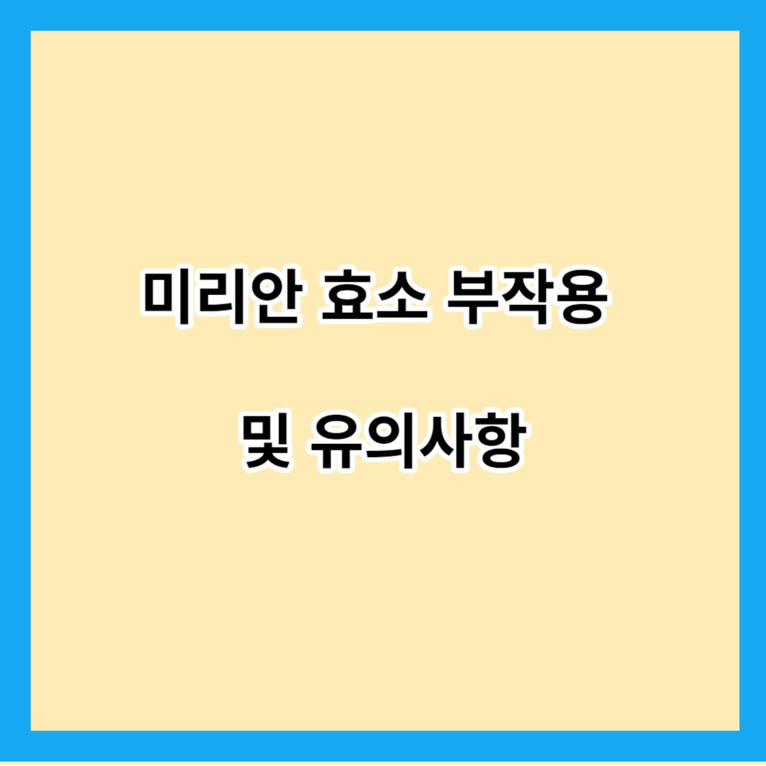 미리안 효소 부작용 및 유의사항