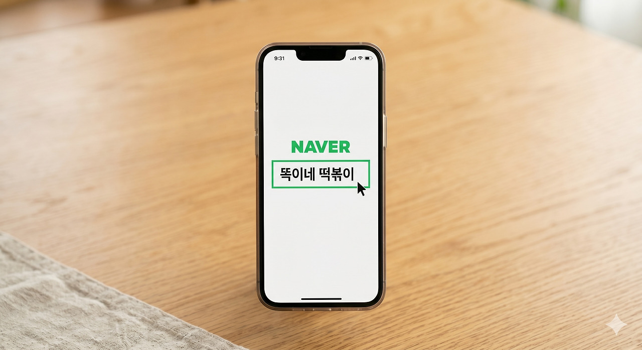 네이버에서 똑이네 냉면 검색하는 이미지