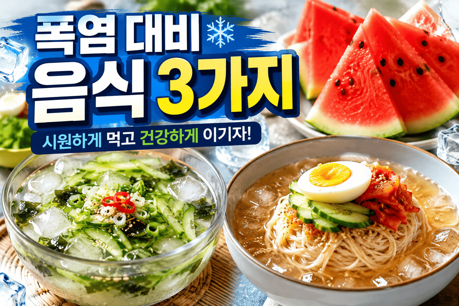 폭염 대비 음식 (오이냉국, 냉국수, 수박)