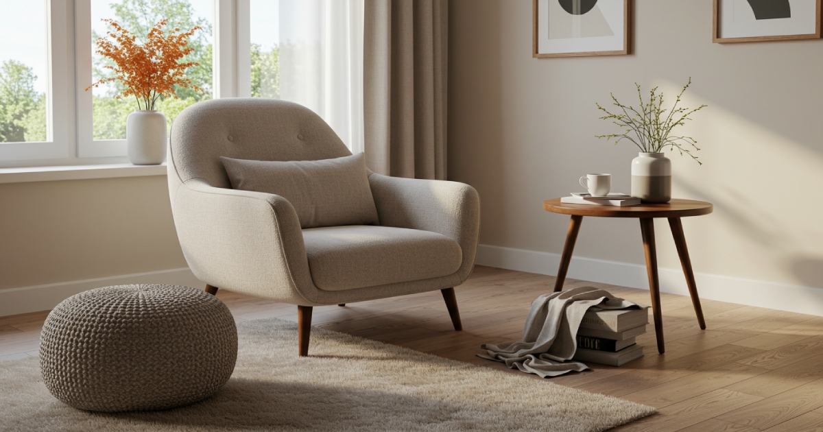 따뜻한 분위기의 라운지체어 공간