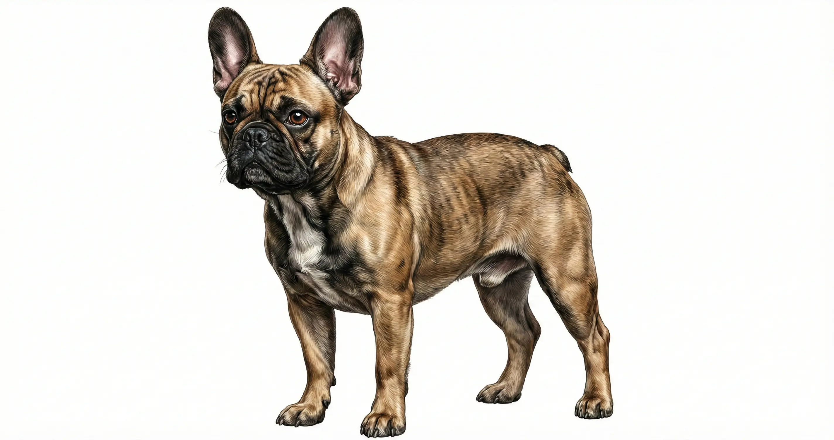 프렌치 불독의 상징인 '박쥐 귀'와 다부진 근육질 몸매