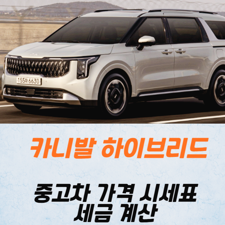 카니발 하이브리드 중고차 가격 시세표 세금 계산