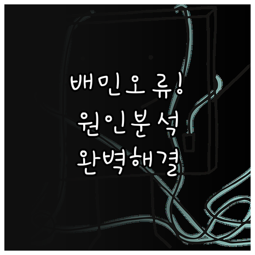 배달의민족 주문 접수 오류 원인별 조..