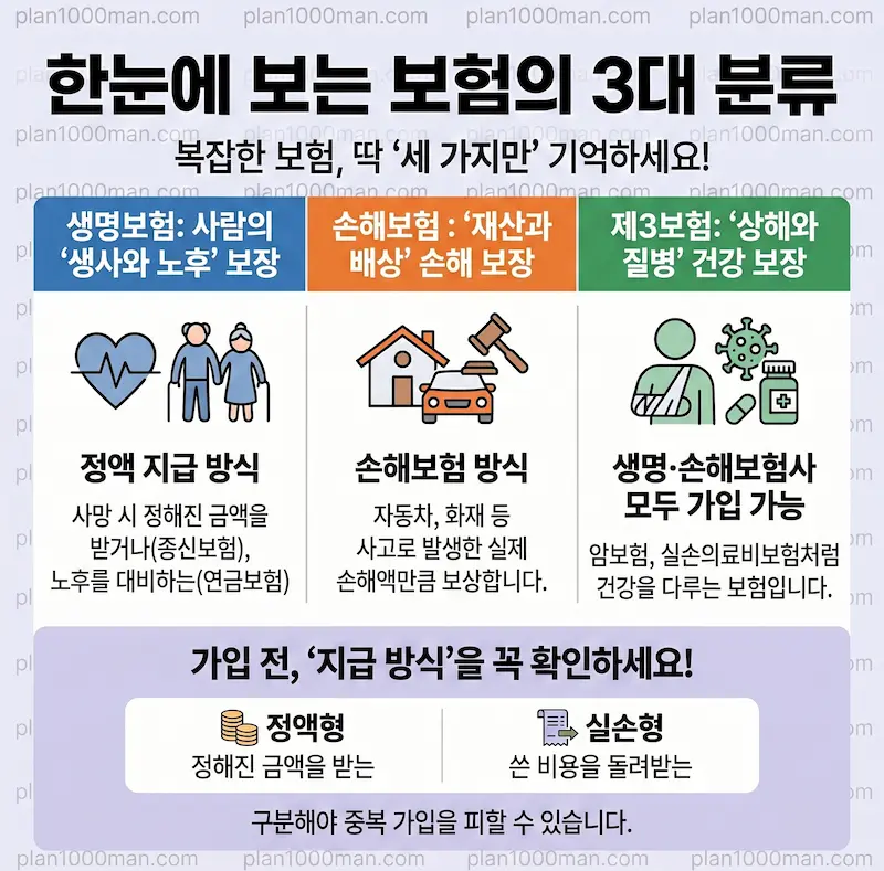 보험의 분류 인포그래픽