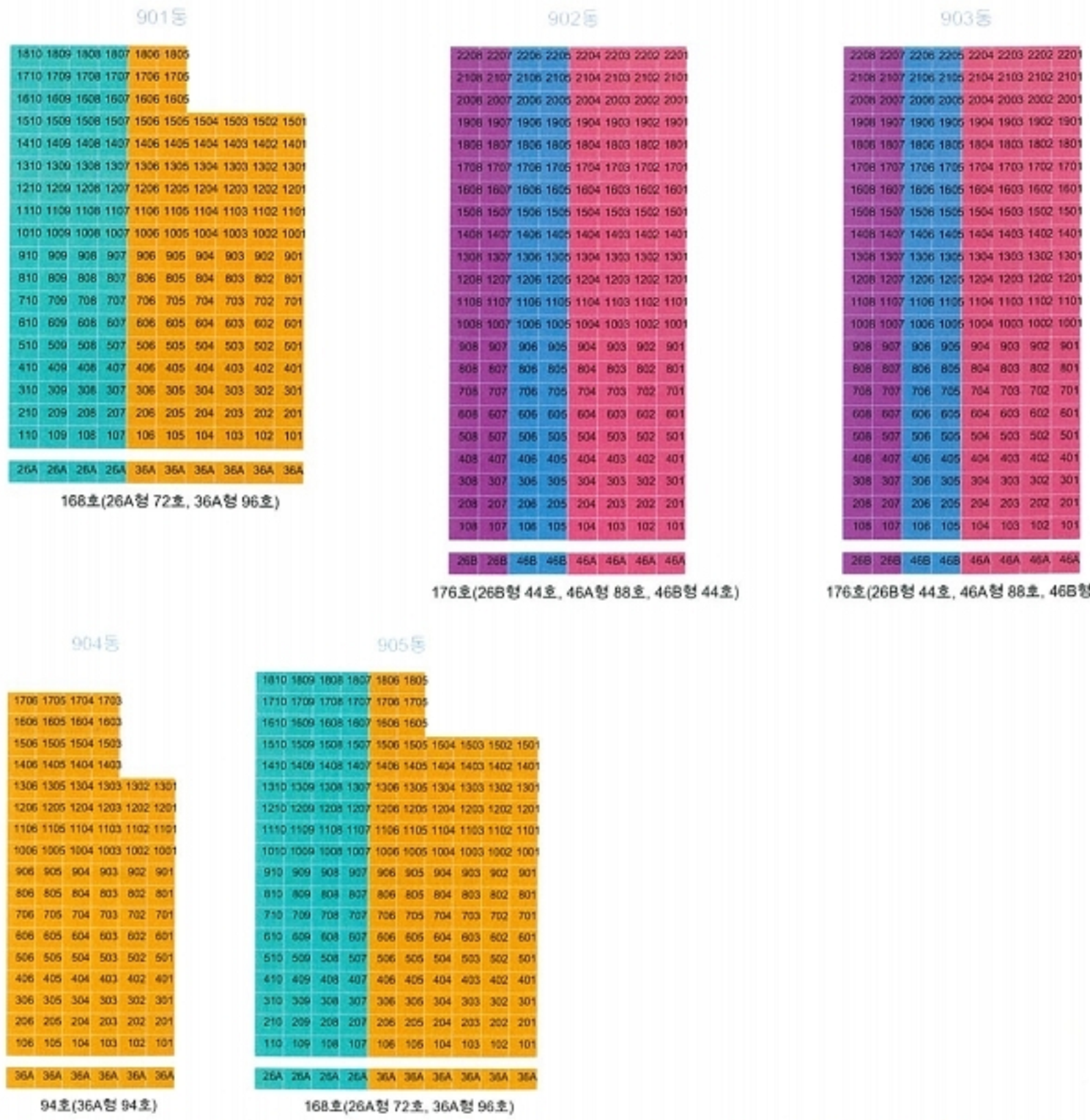 화성남양뉴타운 LH 9단지 국민임대주택 동호배치도