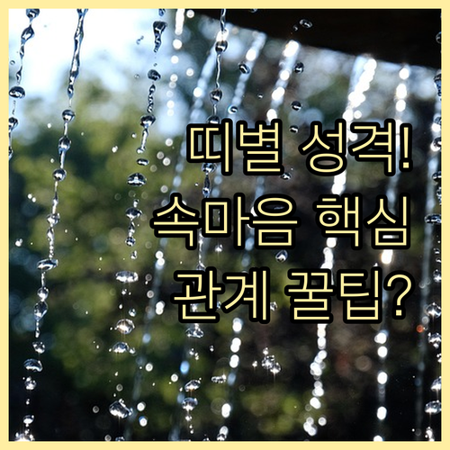 개인과 타인을 꿰뚫는 12간지 띠별 ..