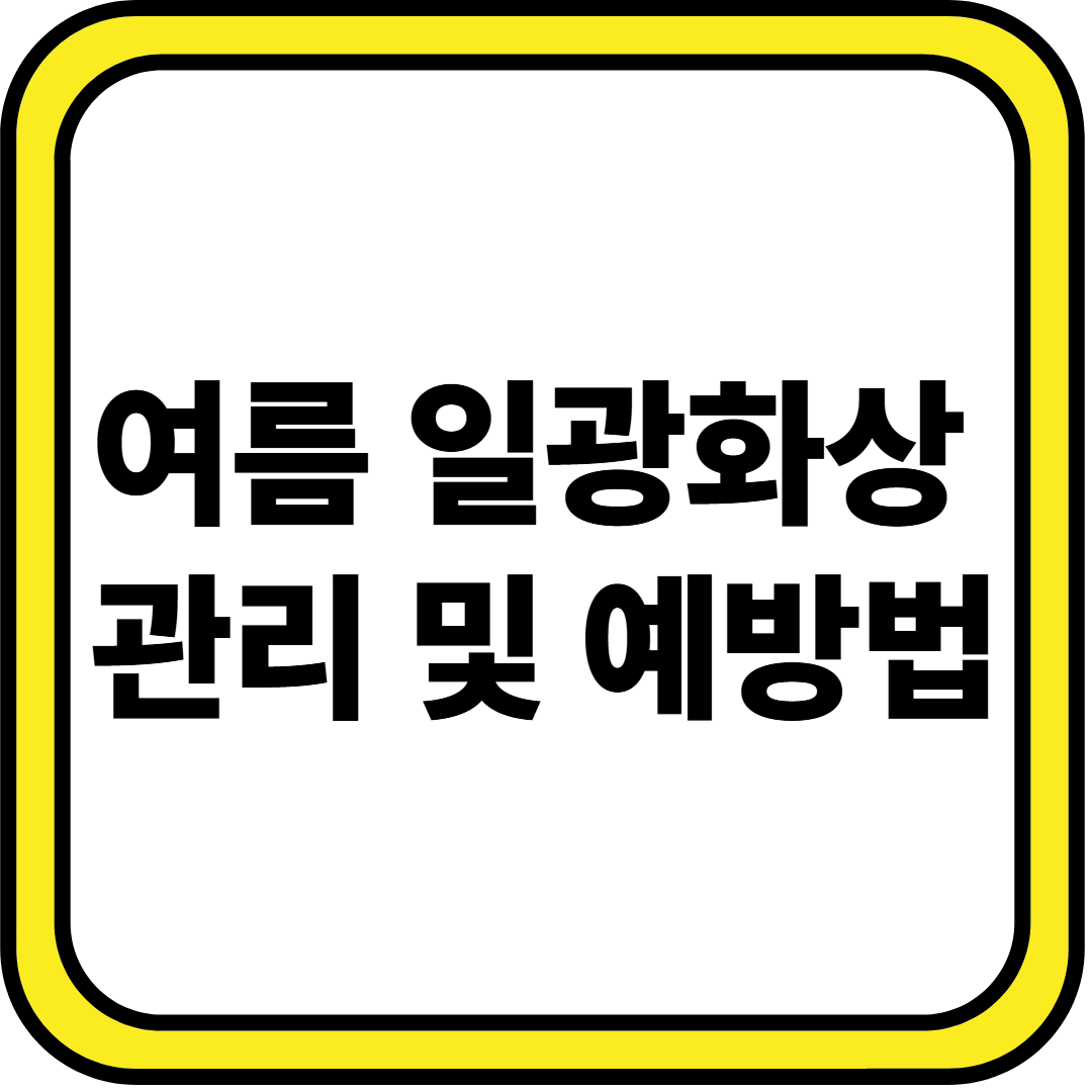 여름철 햇빛화상(일광화상): 예방과 대처법