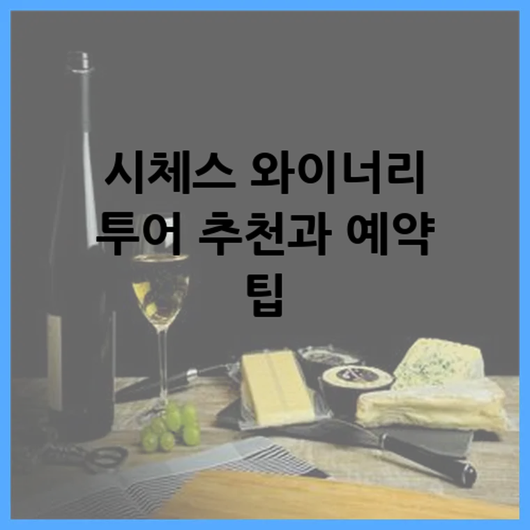 시체스 와이너리 투어 추천과 예약 팁