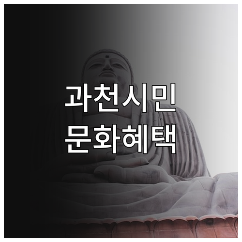 2025 과천시 문화 혜택: 할인받고..