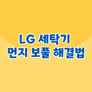 LG 세탁기 먼지 보풀 해결법