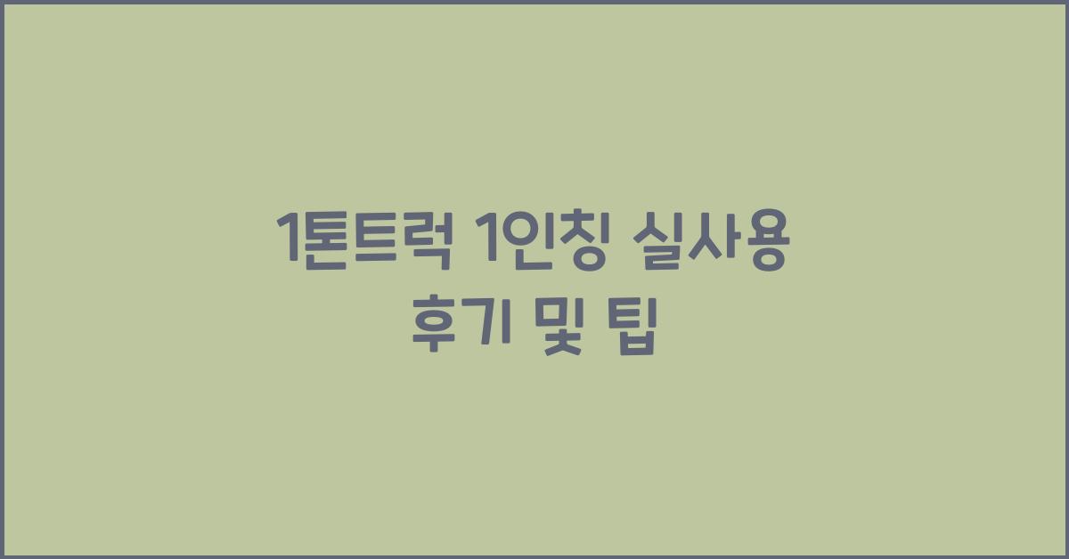 1톤트럭 1인칭
