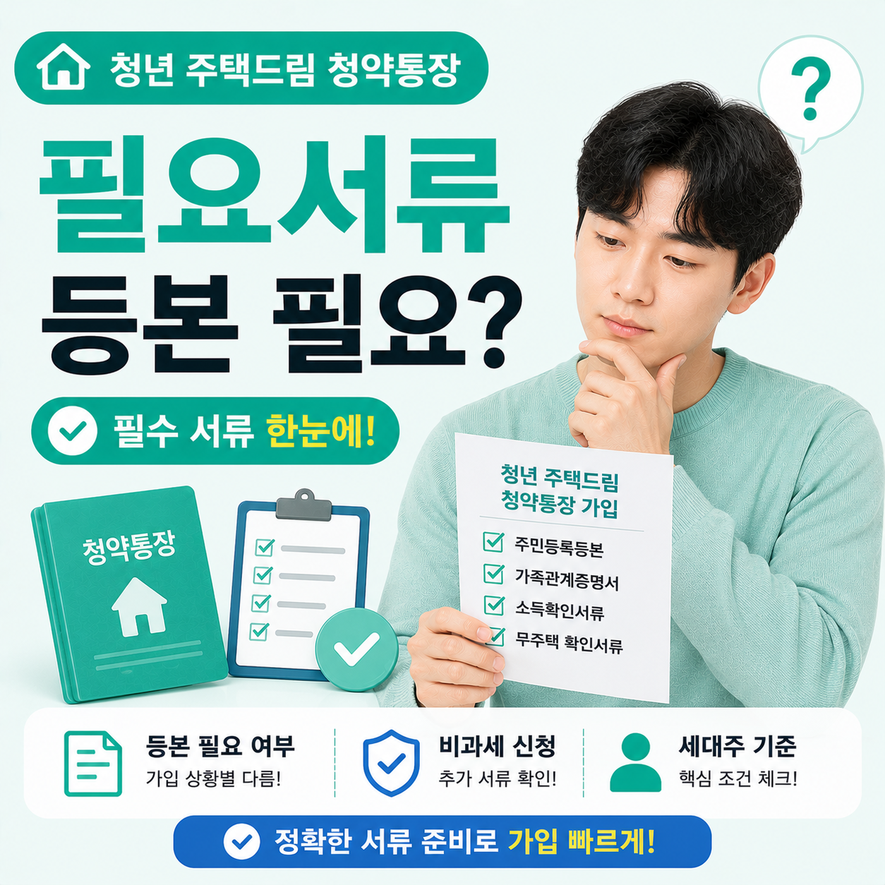 청년 주택드림 청약통장 서류 준비 안내 이미지