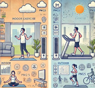 미세먼지 많은날 실내운동 야외운동 관련 그림