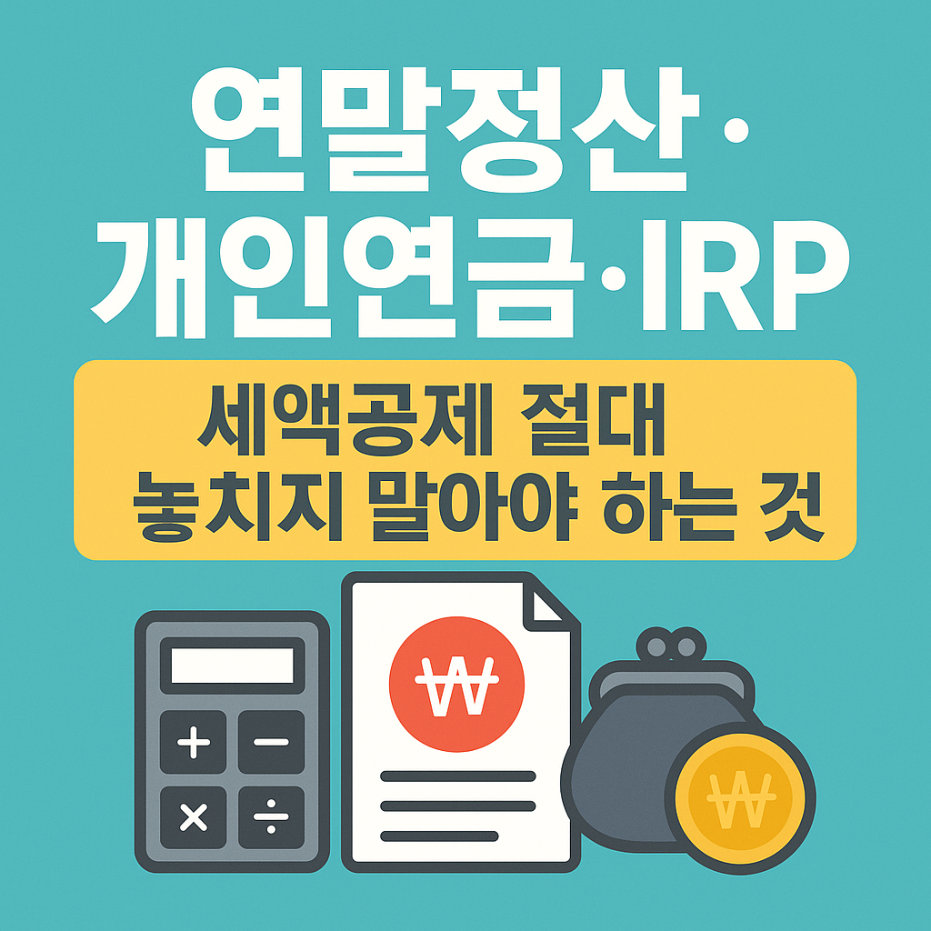 연말정산 &middot; 개인연금 &middot; IRP &middot; 세액공제 절대 놓치지 말아야 하는 것들
연말정산,세액공제,연금저축,IRP,연말재테크,연초재테크,퇴직연금,연금세제혜택,절세전략,연말정산준비