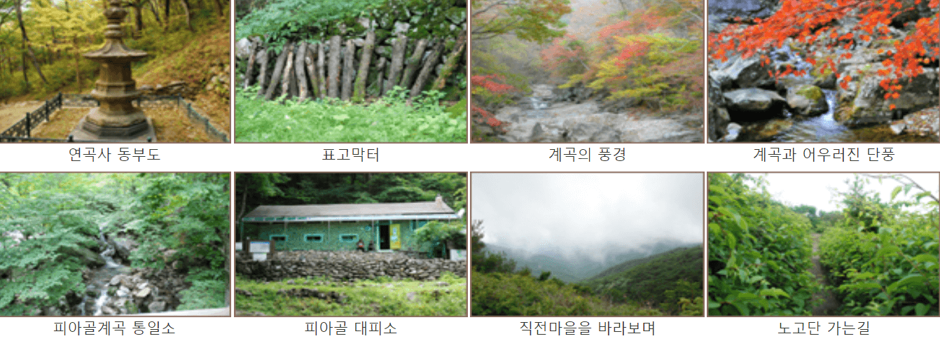 피아골계곡코스 주요볼거리