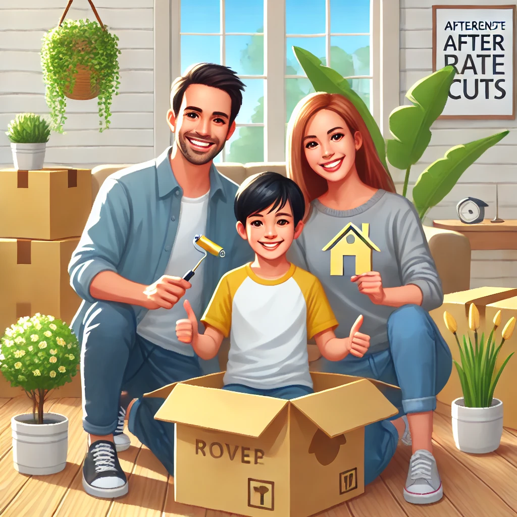 금리 인하로 내 집 마련에 성공한 가족의 이사 풍경