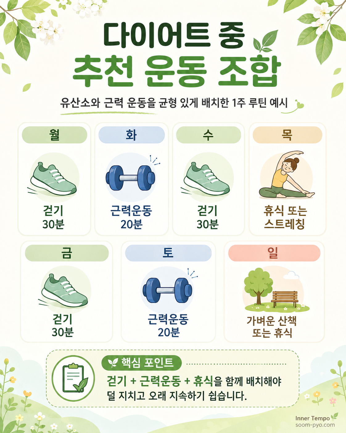봄 다이어트 운동 루틴 안내
