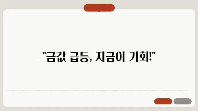 오늘의 금 시세 1돈 가격 : 금의 가치와 투자 전망