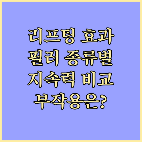 리프팅 필러 시술: 효과, 지속력, ..