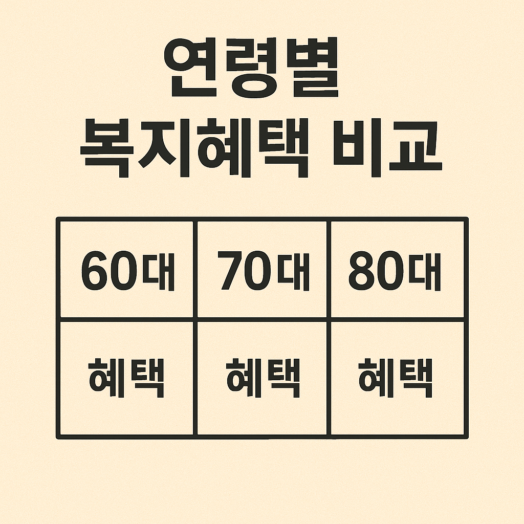 연령별 복지혜택 비교 (60대, 70대, 80대) 관련 사진
