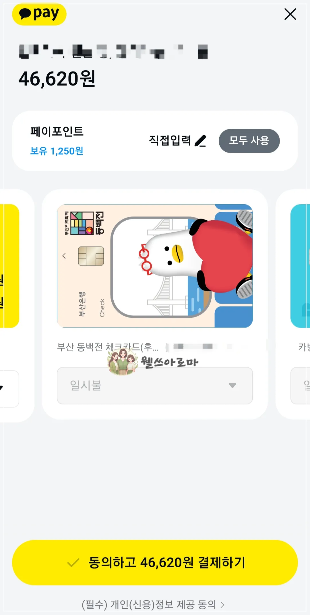 카카오페이-본인인증화면