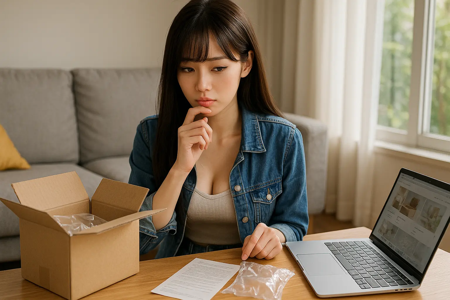 온라인 쇼핑 반품 관련 확인하는 이미지