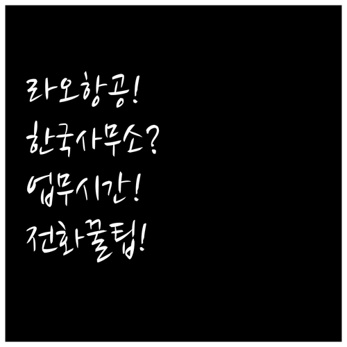 라오항공 한국사무소 업무시간 및 전화..