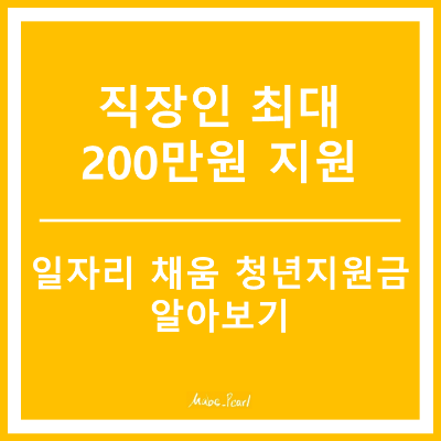 일자리 채움 청년지원금&#44; 빈일자리 청년취업지원금