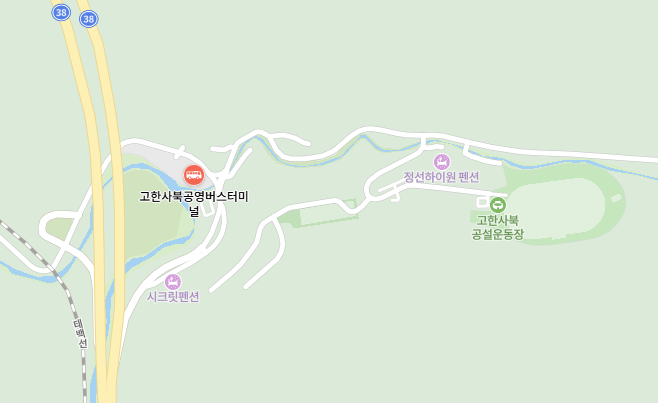 정선버스터미널 위치-지도
