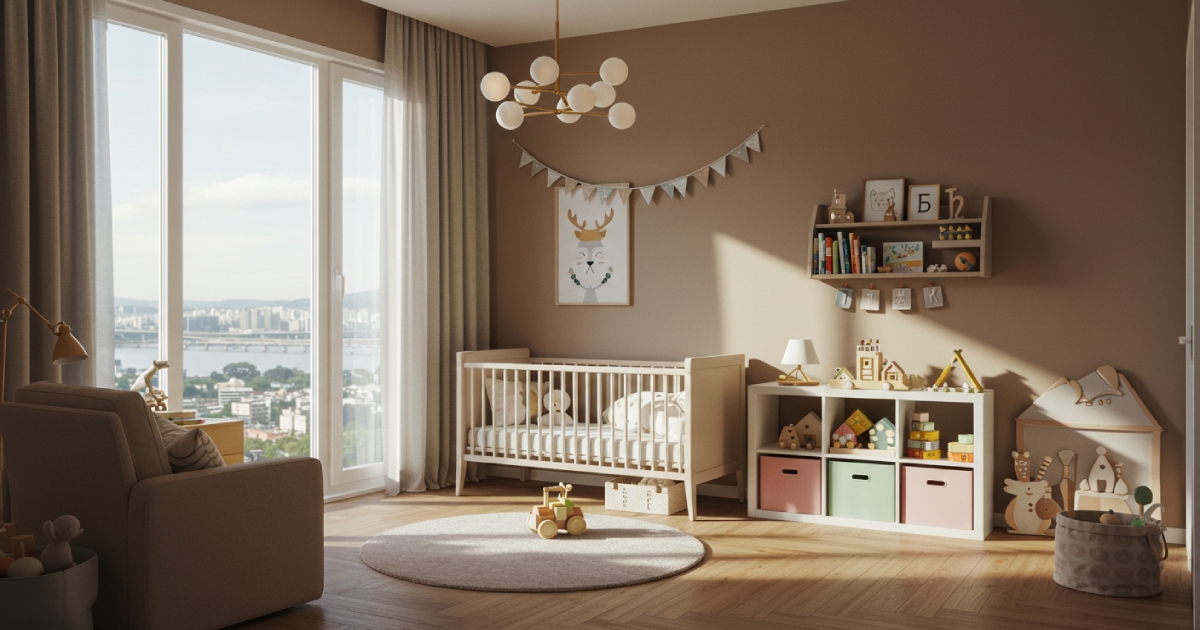 서울 한강이 보이는 아파트 아이 방의 성장 단계별 인테리어