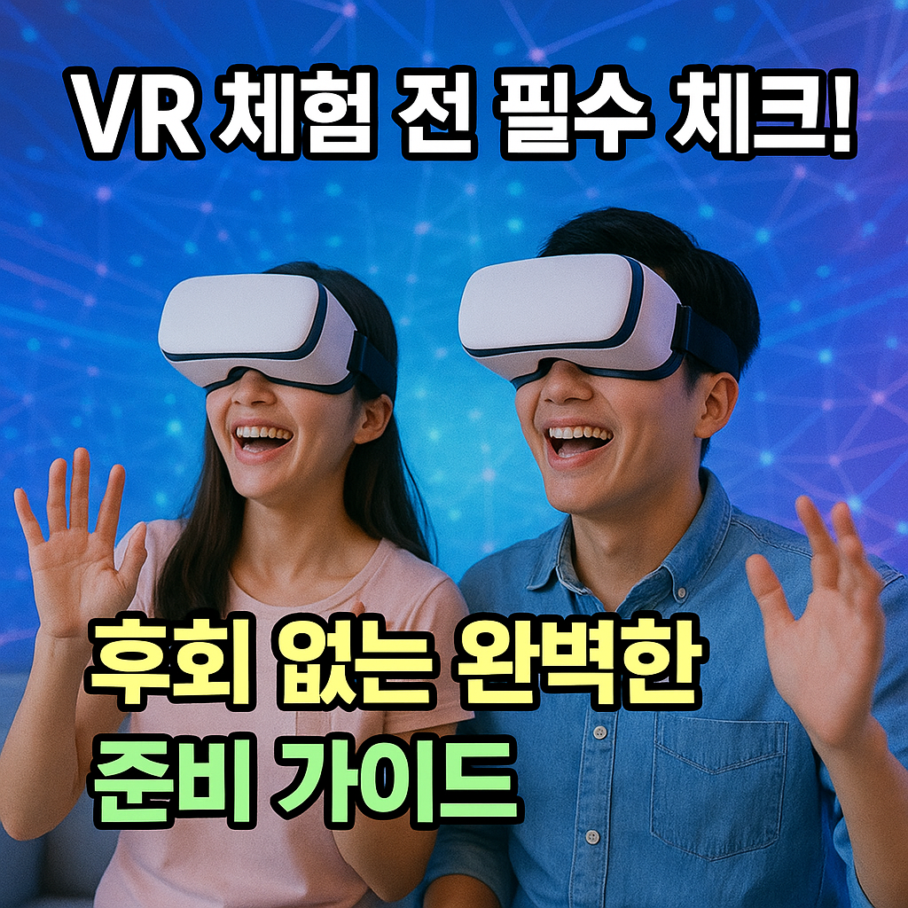 VR 체험을 즐기며 웃음짓는 젊은 남녀