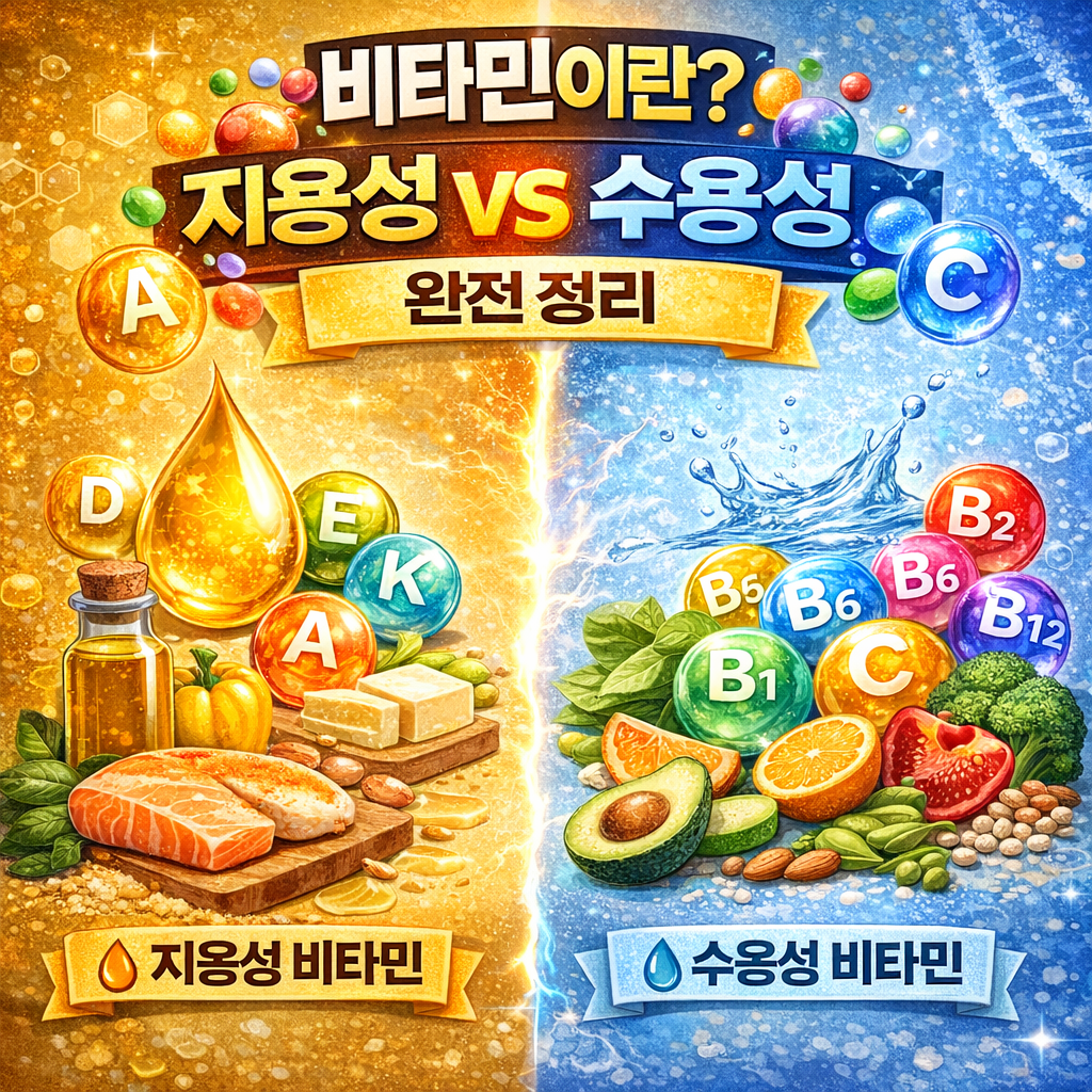 비타민이란? 지용성&middot;수용성 비타민 차이 완전 정리