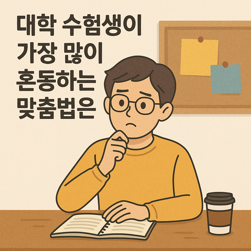 대학 수험생이 가장많이 혼동하는 맞춤법?