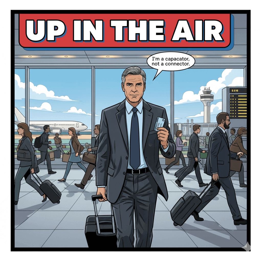 공항을 걸어다니는 수많은 사람들 틈 남자 배우, 공항