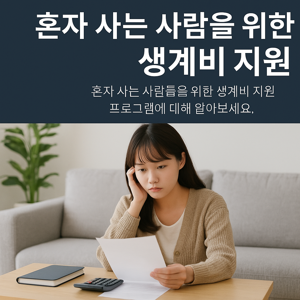 혼자 사는 사람을 위한 생계비 지원