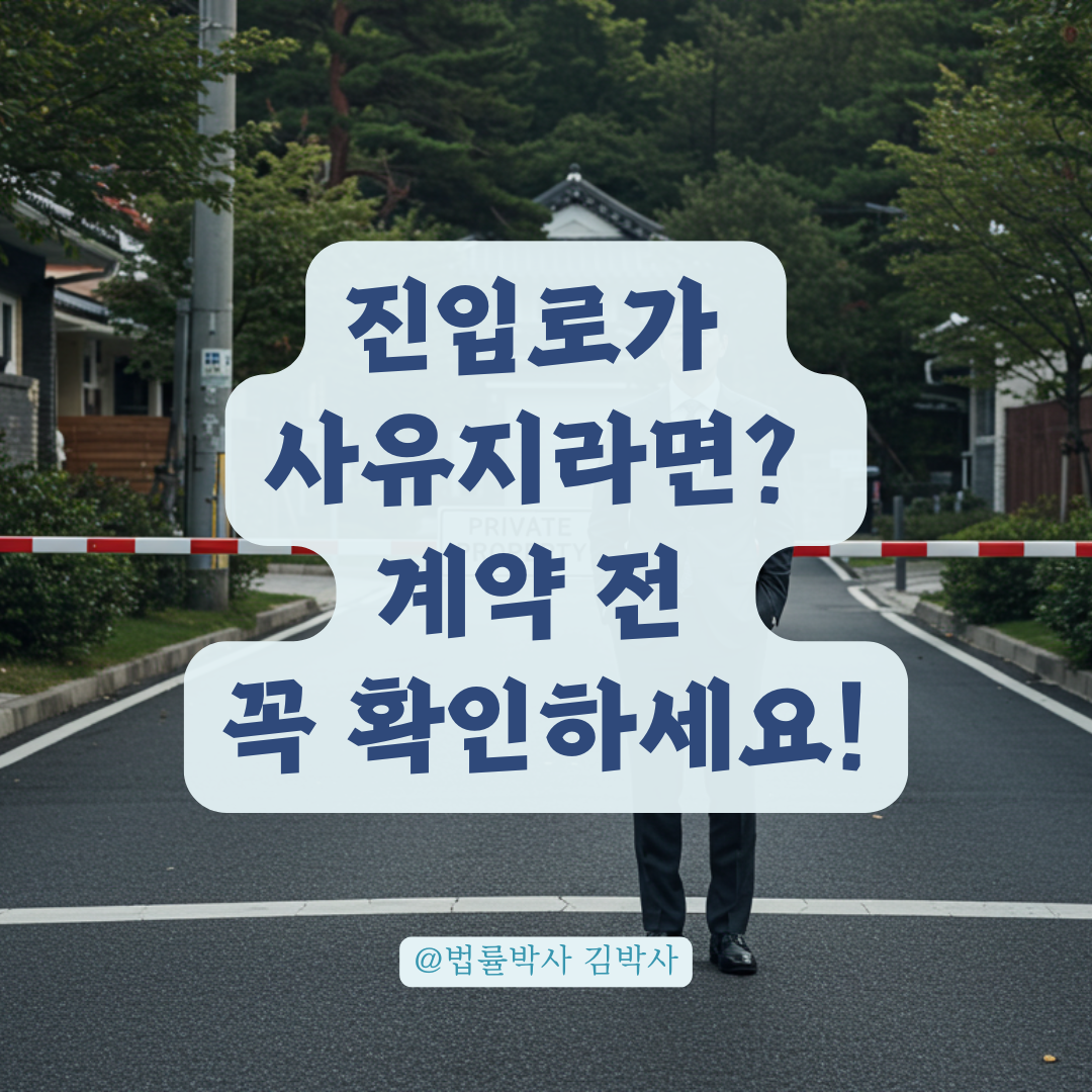 진입로가 사유지일 경우, 이런 상황에서 매매는 신중해야 합니다