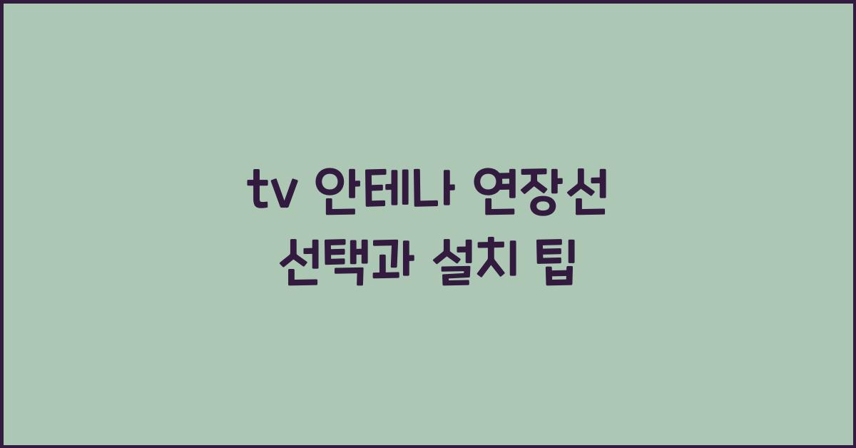 tv 안테나 연장선