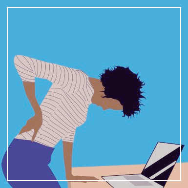 통증을 느끼는 여자