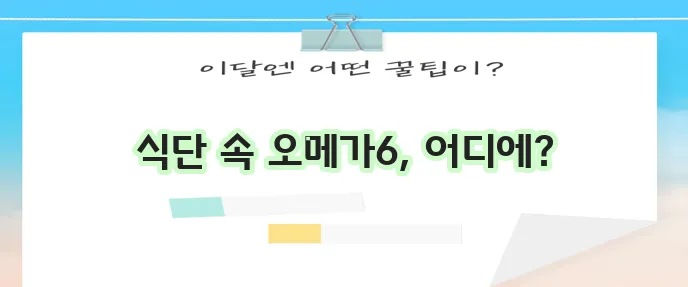 오메가6 많은 음식 10가지