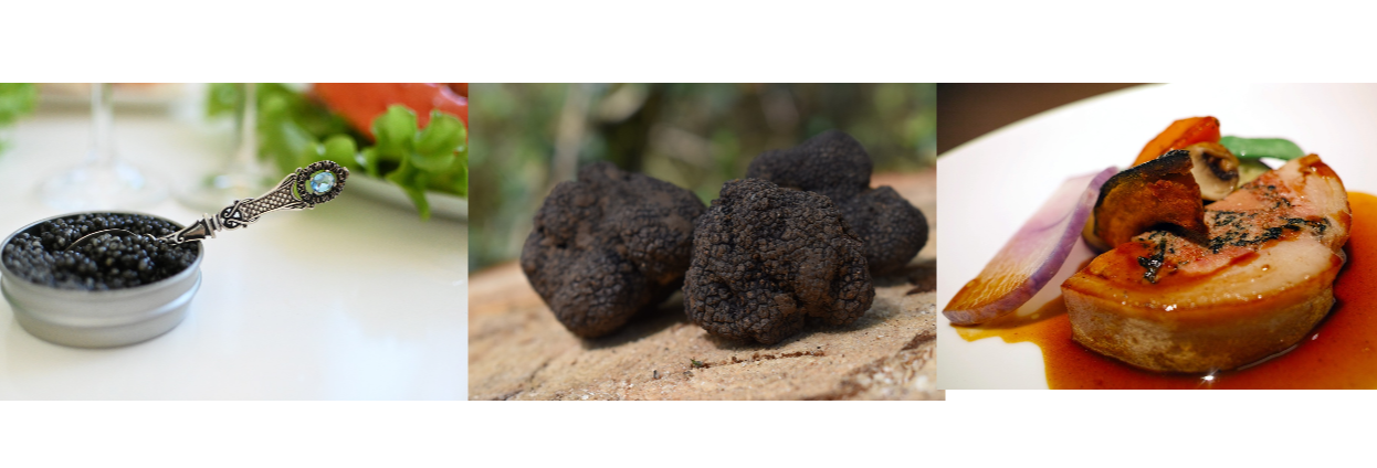 왼쪽부터 캐비어 트러플 푸아그라