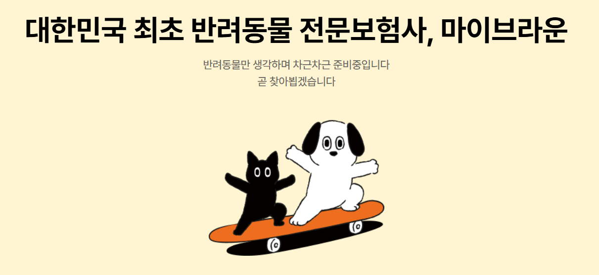 마이브라운 홈페이지 전면