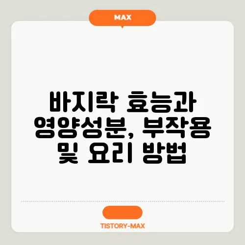 바지락 효능과 영양성분, 부작용 및 요리 방법