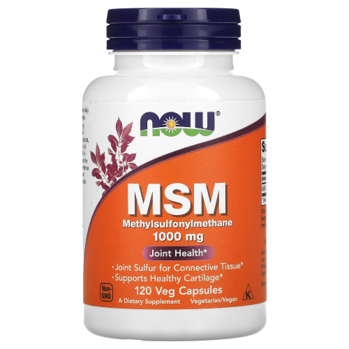 NOW MSM 1000mg 식이유황 영양제 – 관절 및 탈모 건강 보조 120 베지캡슐