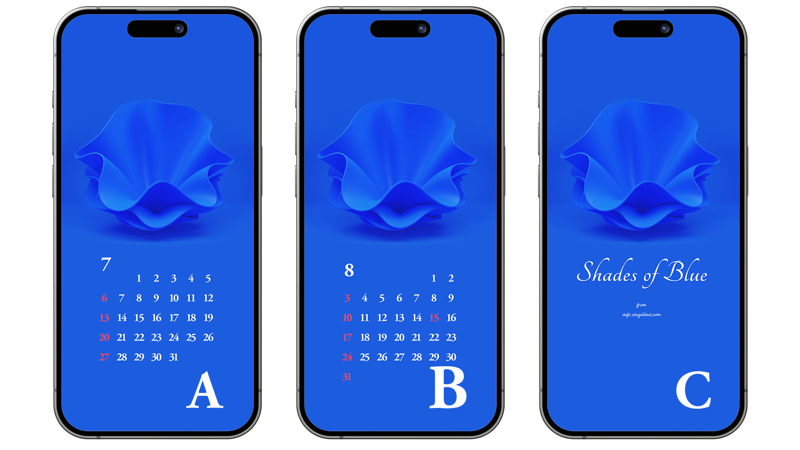 05 파란색 오브젝트 ABC - 2025년7월 아이폰배경화면