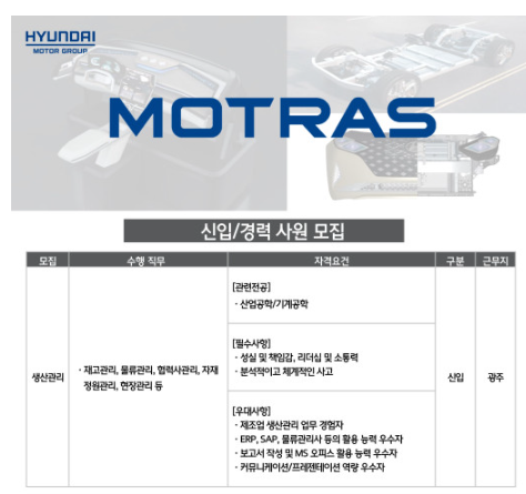 모트라스 채용