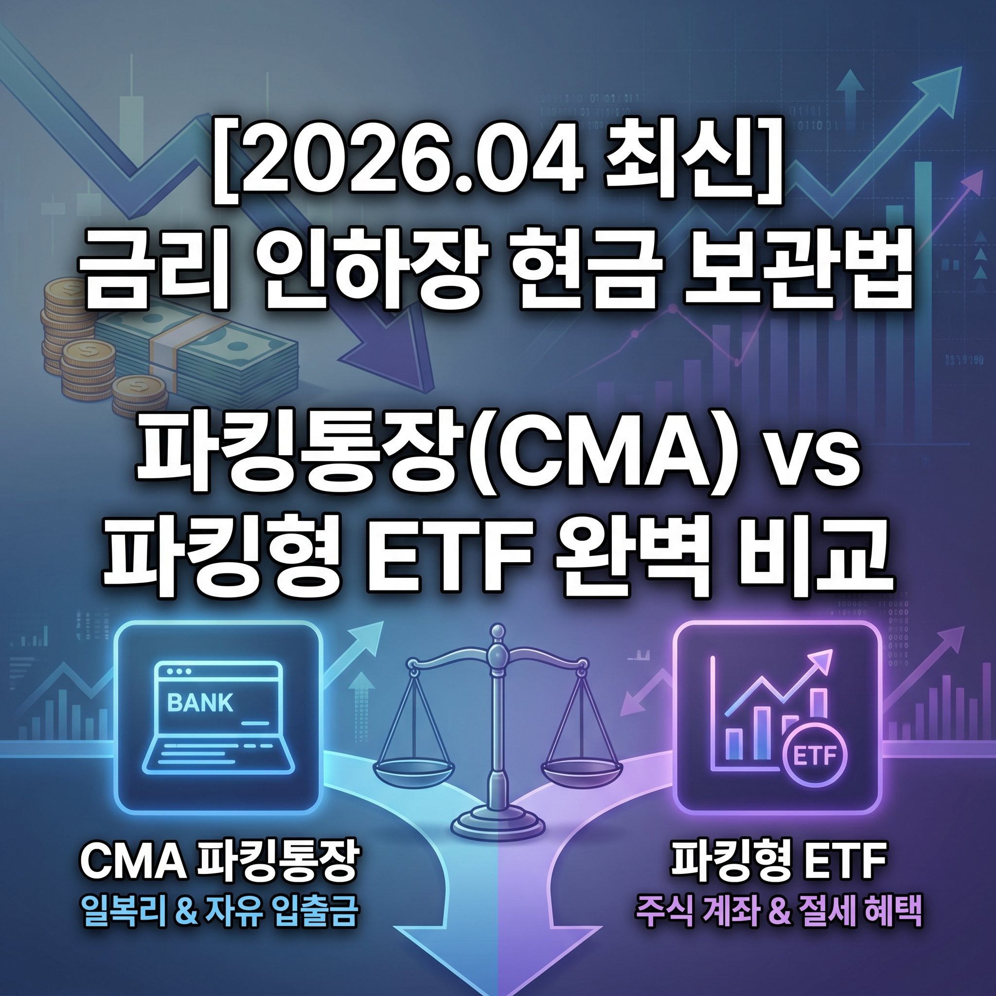 2026년 금리 인하기 현금 보관법 파킹통장 CMA 및 파킹형 ETF 수익률 완벽 비교 가이드 썸네일